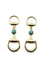 Snowing West Western Snaffle Bit Turquoise Post Earring