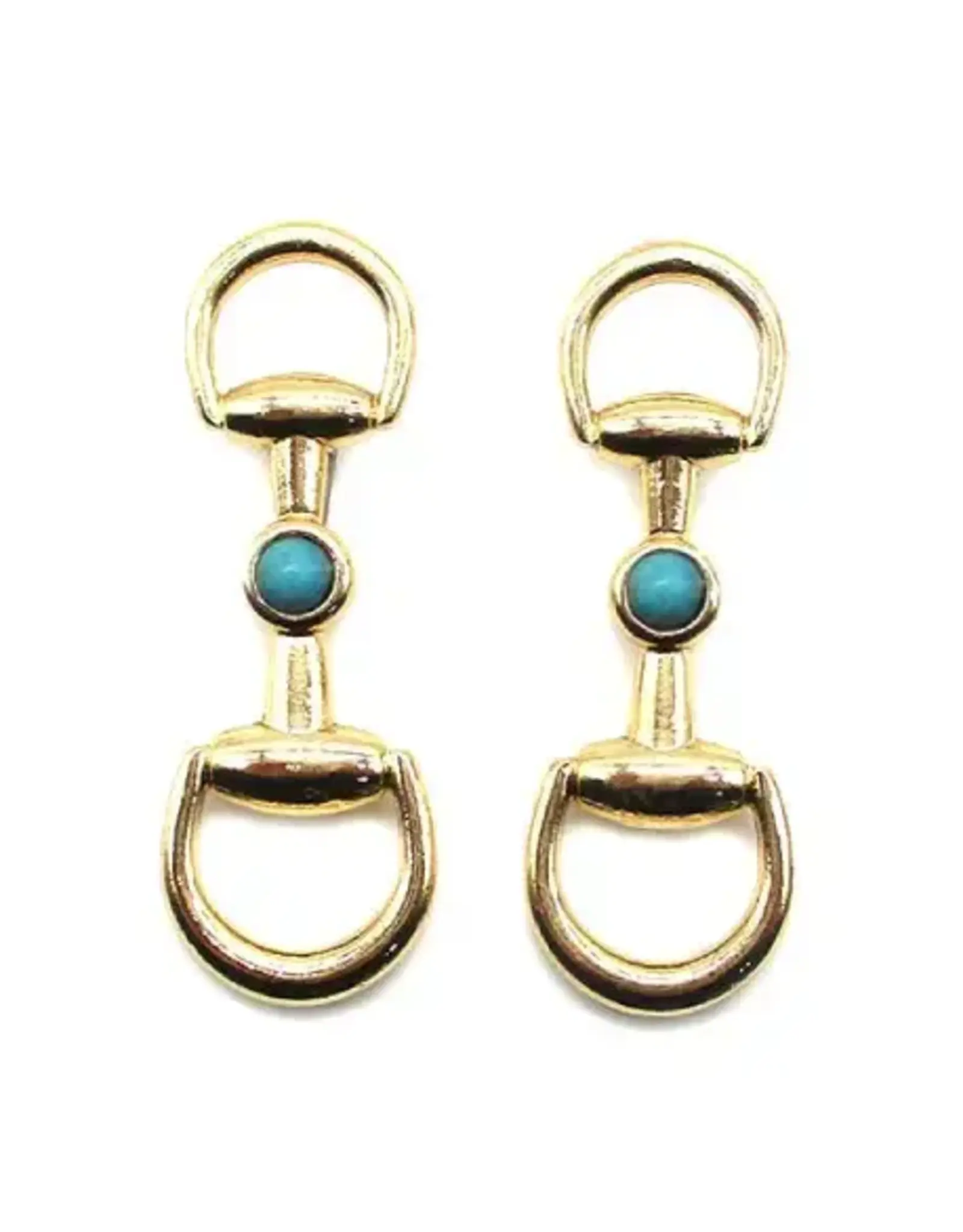 Snowing West Western Snaffle Bit Turquoise Post Earring