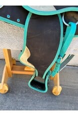Turquoise Synthetic Saddle Package 16" Seat 8" Gullet