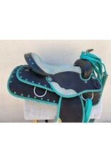 Turquoise Synthetic Saddle Package 16" Seat 8" Gullet