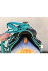 Turquoise Synthetic Saddle Package 16" Seat 8" Gullet
