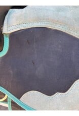 Turquoise Synthetic Saddle Package 16" Seat 8" Gullet