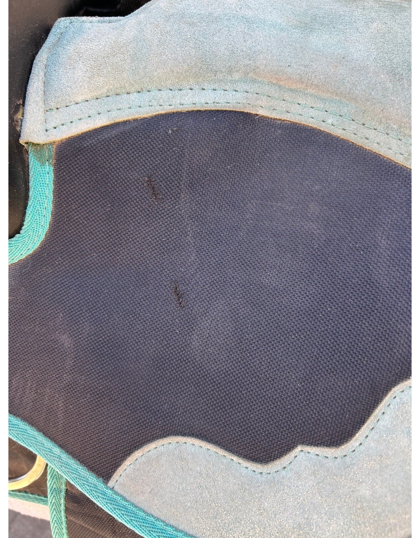 Turquoise Synthetic Saddle Package 16" Seat 8" Gullet