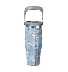 AWST International Lila Toile 30 oz Stainless Steel Drink Bottle Blue