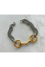 AWST International Two-tone Chunky Snaffle Bit Bracelet