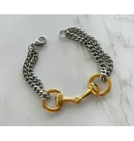 AWST International Two-tone Chunky Snaffle Bit Bracelet