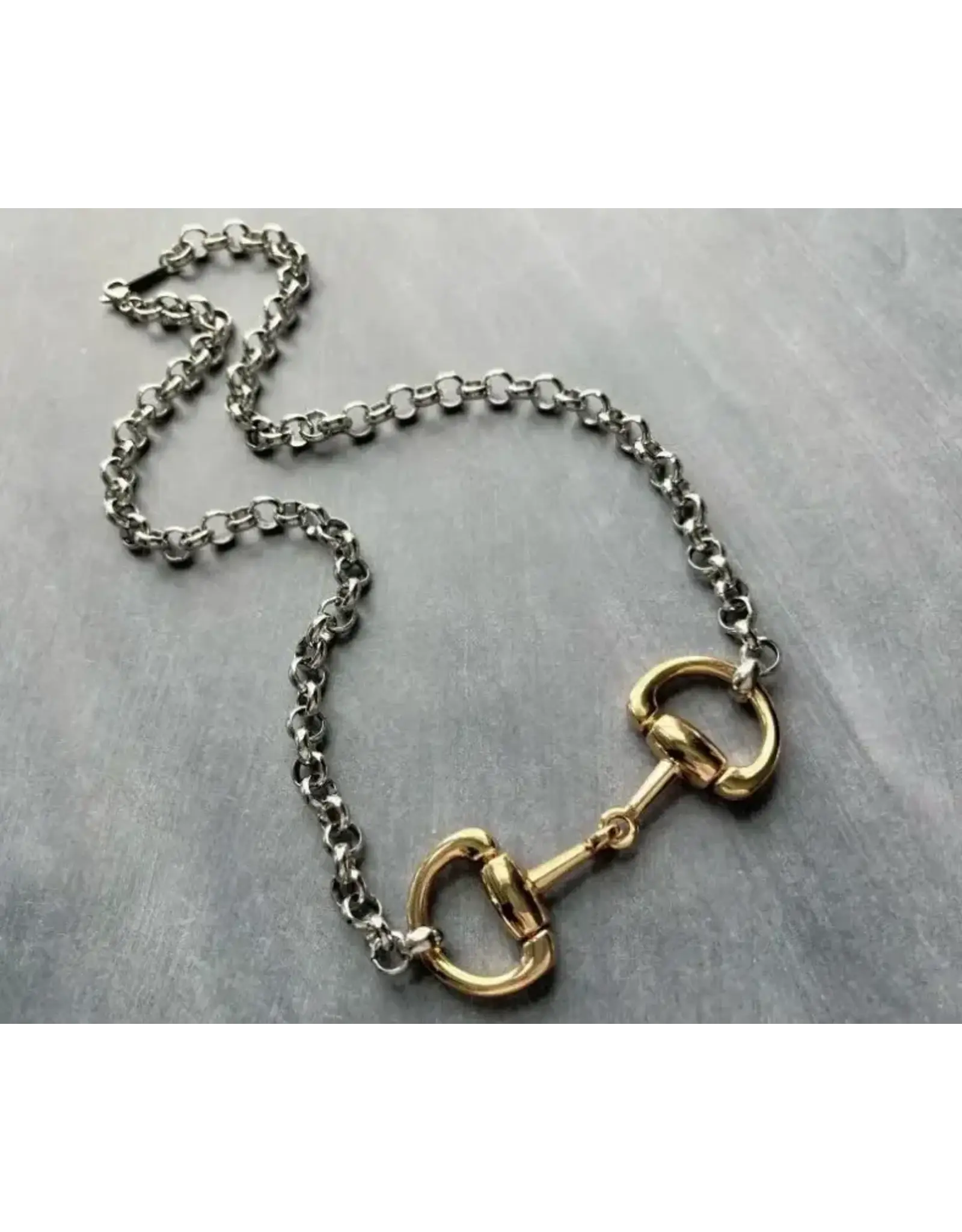 AWST International Two-tone Chunky Snaffle Bit Necklace