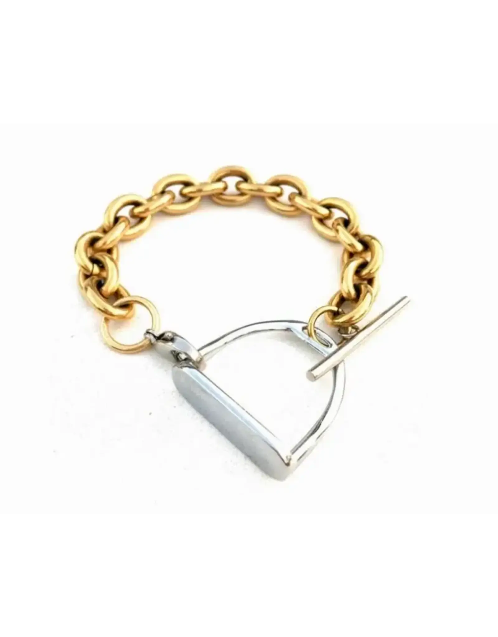 AWST International Two-tone Chunky Stirrup Bracelet