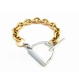 AWST International Two-tone Chunky Stirrup Bracelet