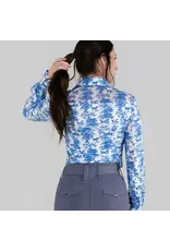 Dapplebay Equestrian Toile Button Down Western Shirt Blue/White