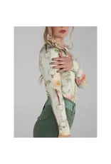 Dapplebay Ladies Vintage Floral 1/4 Zip LS Riding Top