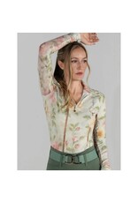 Dapplebay Ladies Vintage Floral 1/4 Zip LS Riding Top