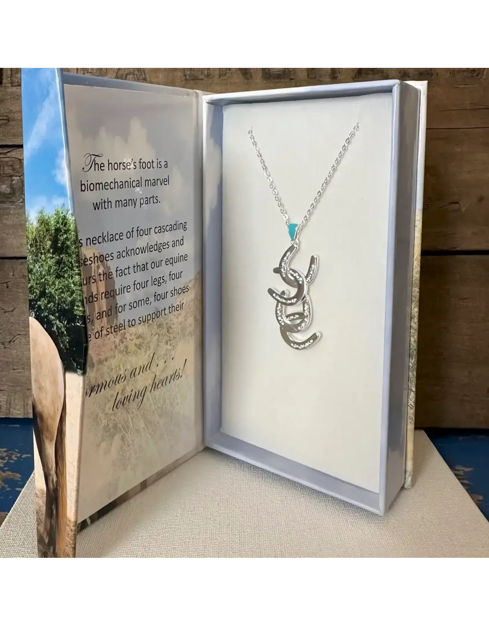 Carol Young Silver Four Horseshoe Necklace