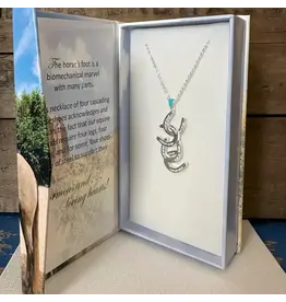 Carol Young Silver Four Horseshoe Necklace
