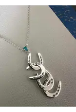 Carol Young Silver Four Horseshoe Necklace