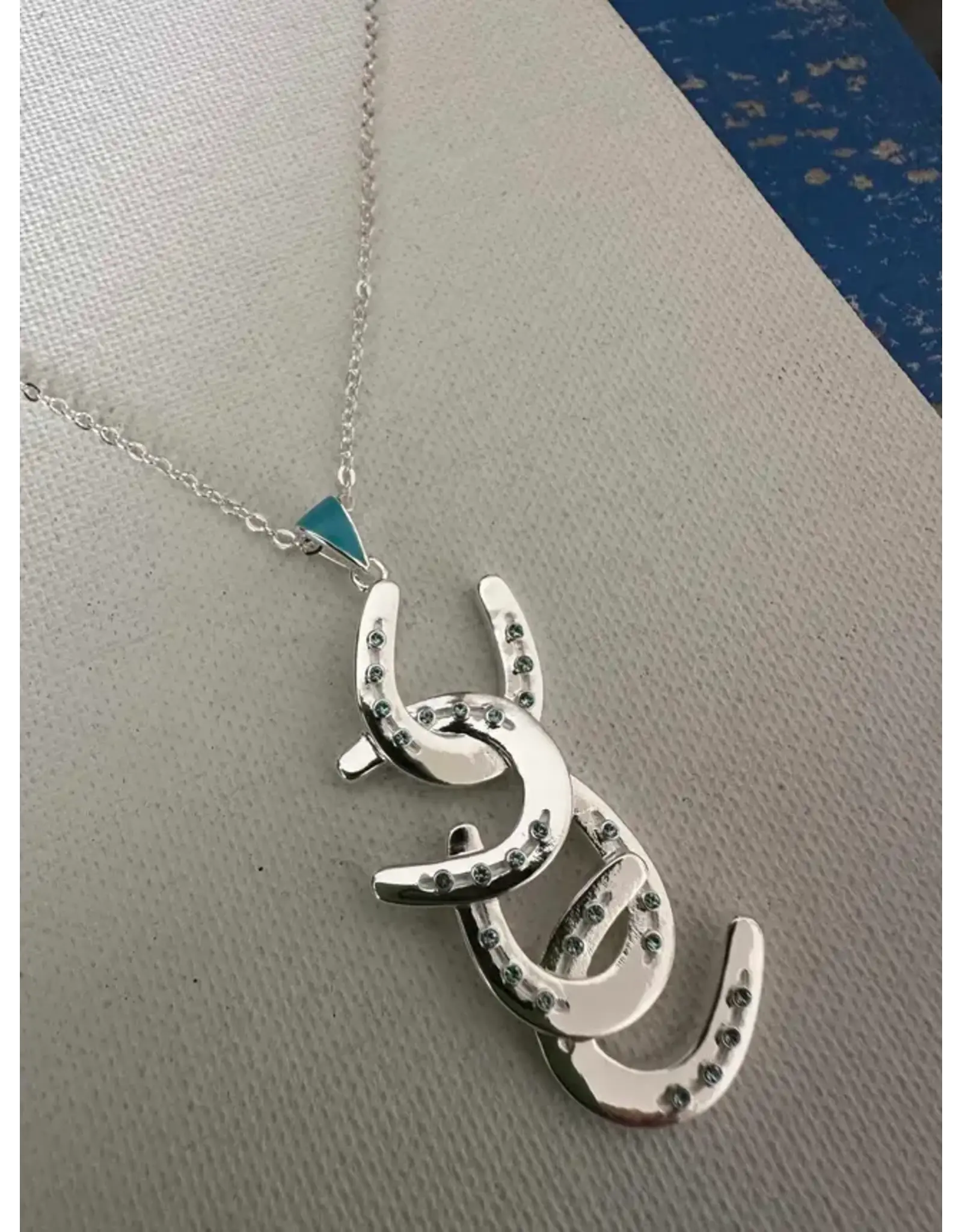 Carol Young Silver Four Horseshoe Necklace