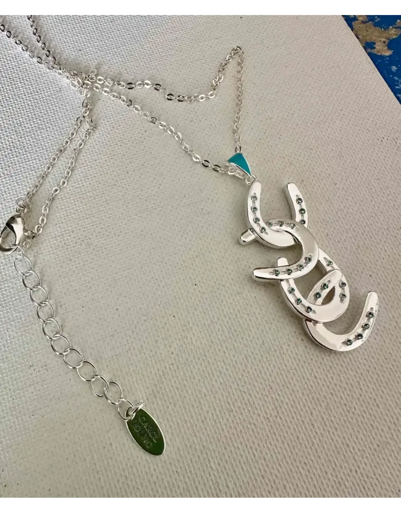 Carol Young Silver Four Horseshoe Necklace