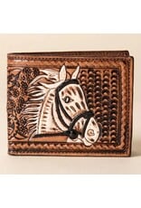 Rebel Ranch Horse Head Tooled Leather Bifold Wallet