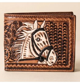 Rebel Ranch Horse Head Tooled Leather Bifold Wallet