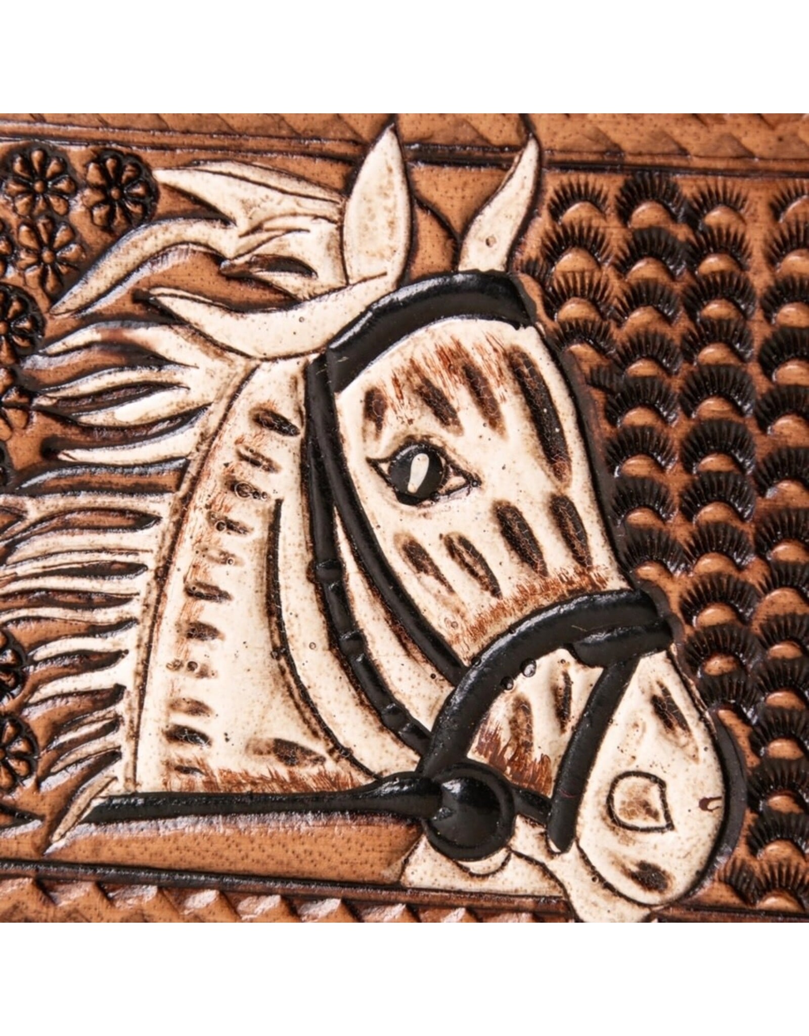 Rebel Ranch Horse Head Tooled Leather Bifold Wallet