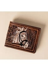 Rebel Ranch Horse Head Tooled Leather Bifold Wallet