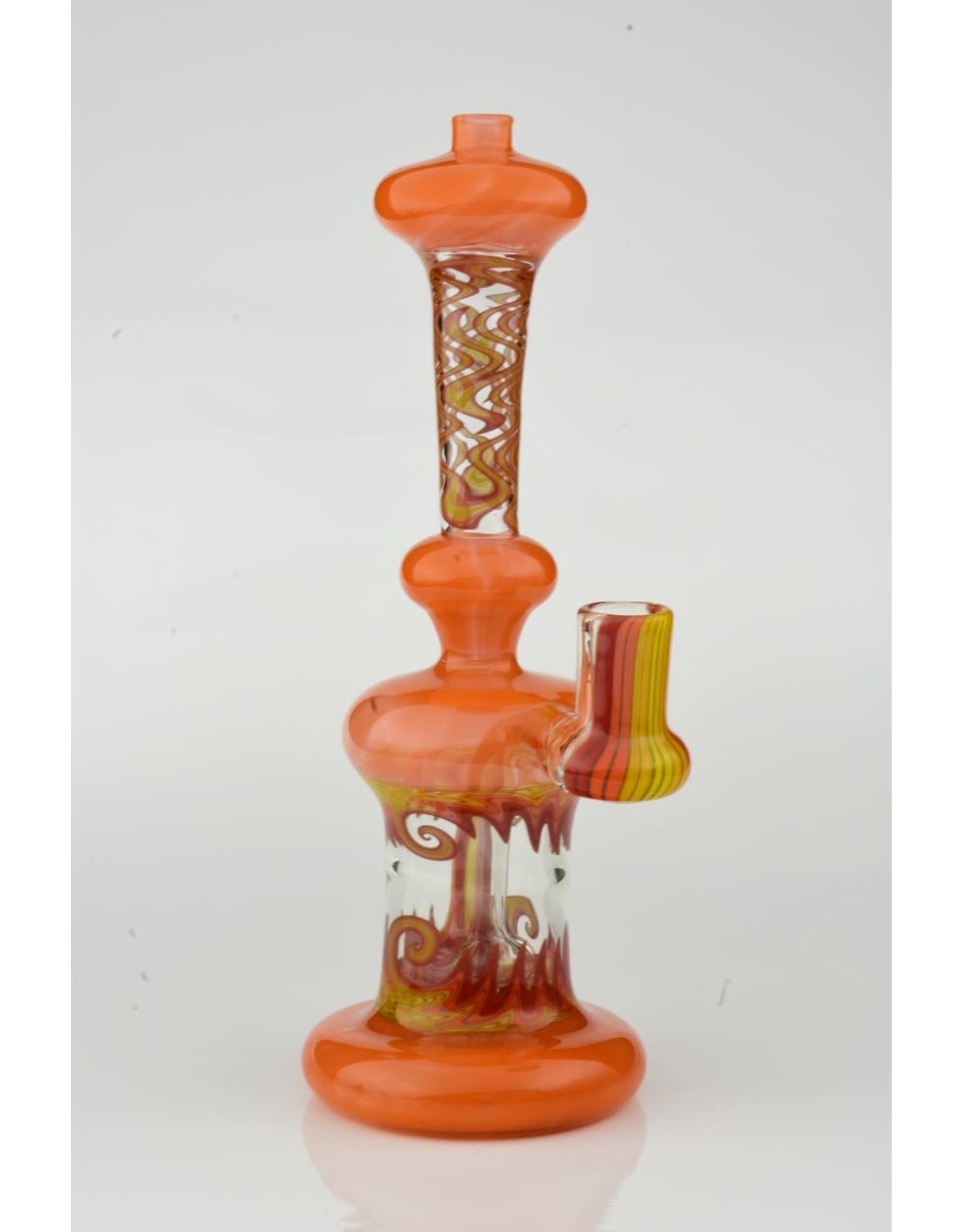 Orange, Red and Yellow Worked tube with fixed disc downstem