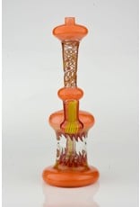 Orange, Red and Yellow Worked tube with fixed disc downstem