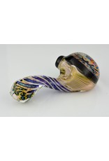 talent glass works Black, White, orange, red and blue Wig wag reversal window with pattern dicro lay back sherlock