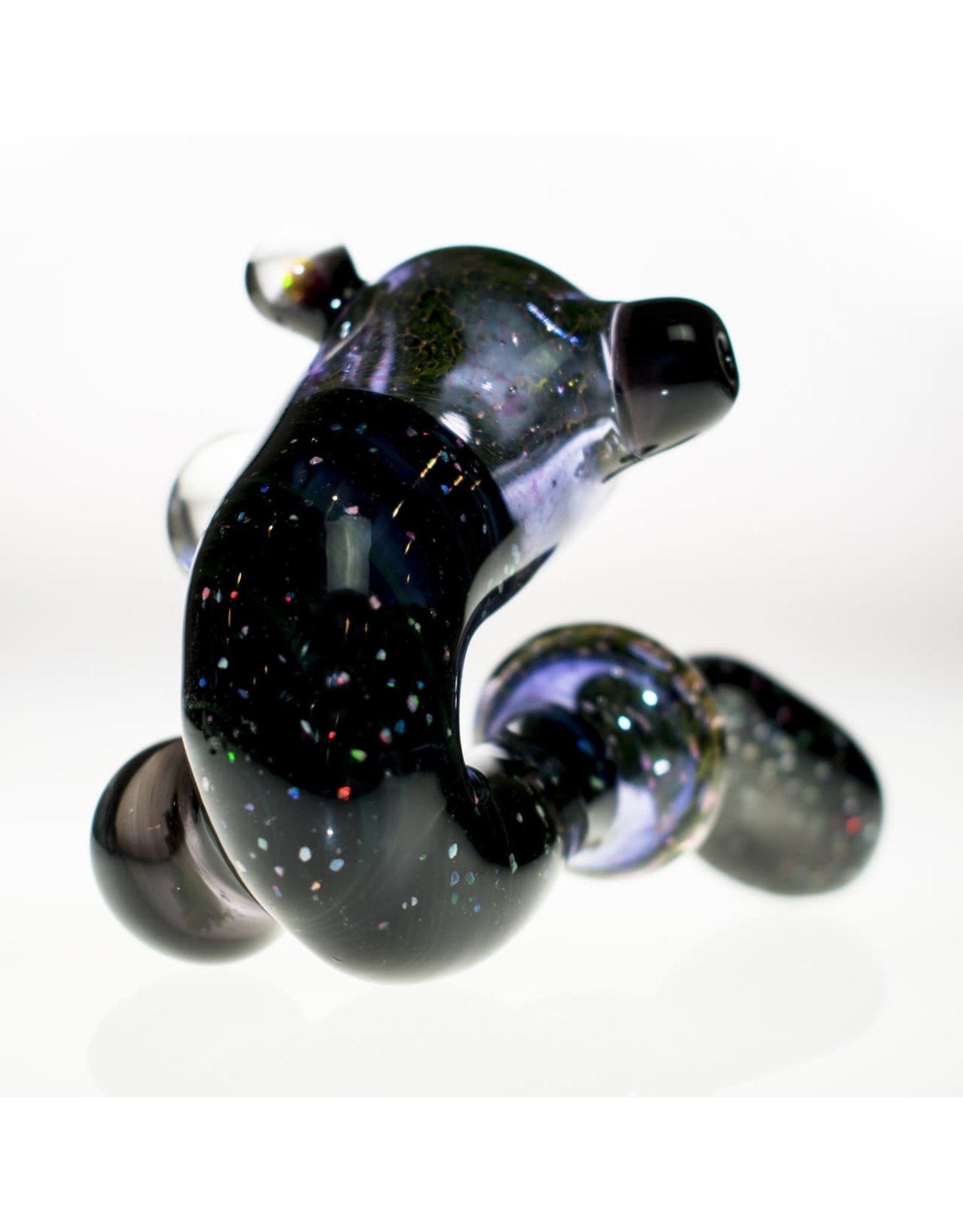 Rex Glass Sherlock crushed opal with lightning bolt dicro image and round opal marbles