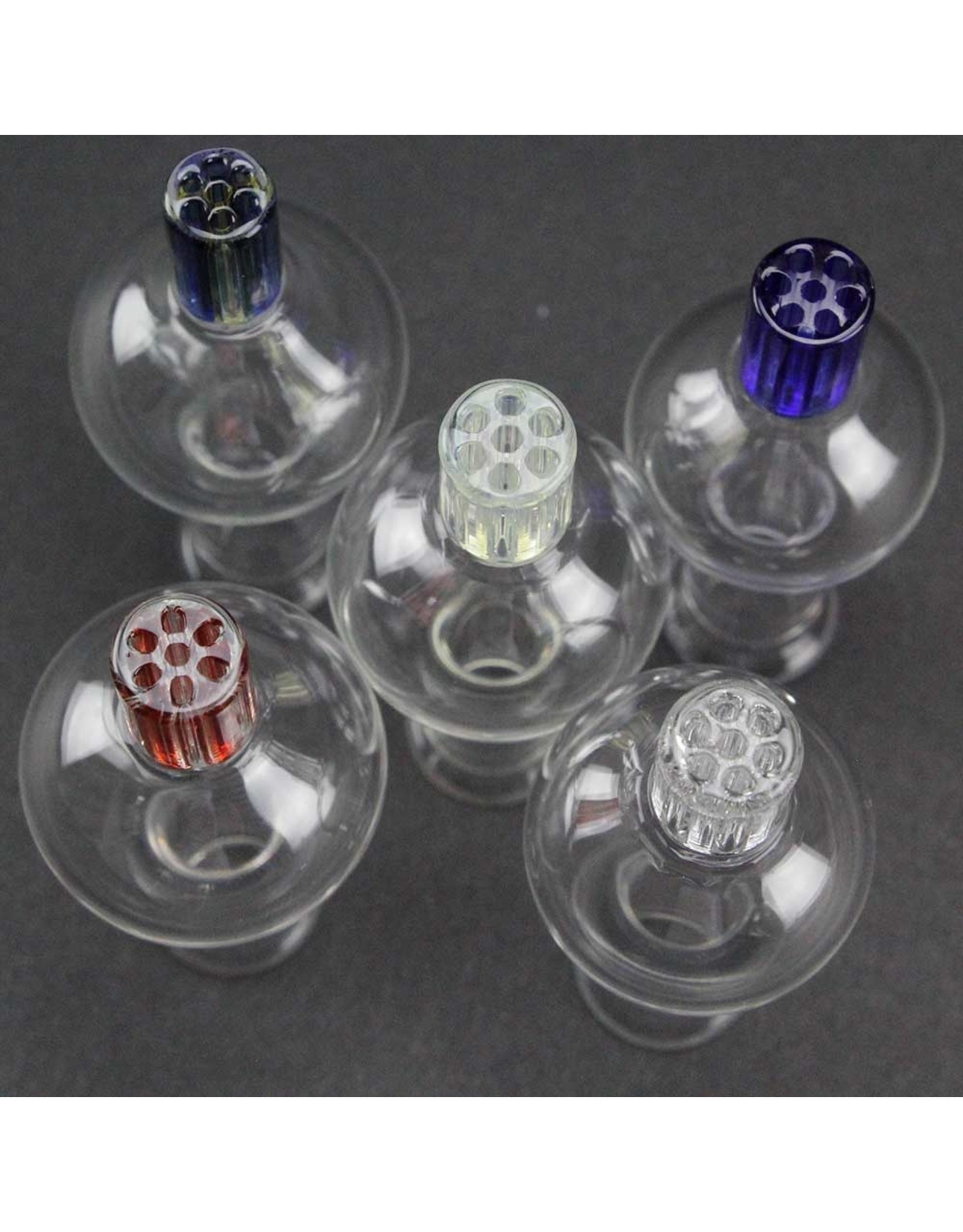 Blazing Blue Glass Blazing Blue Glass Honeycomb Bubble Carb Cap Assorted Colored Tips