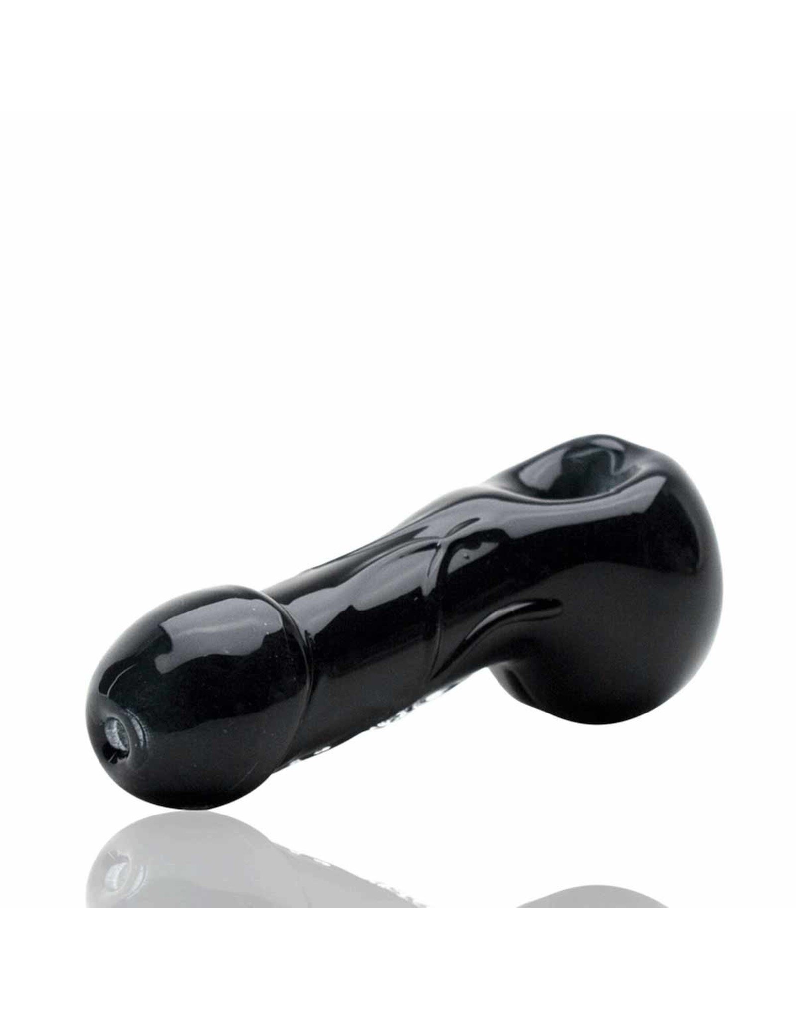 Empire Glass Small Black Phallus Spoon Pipe