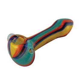 Multicolored glass pipe with stripes