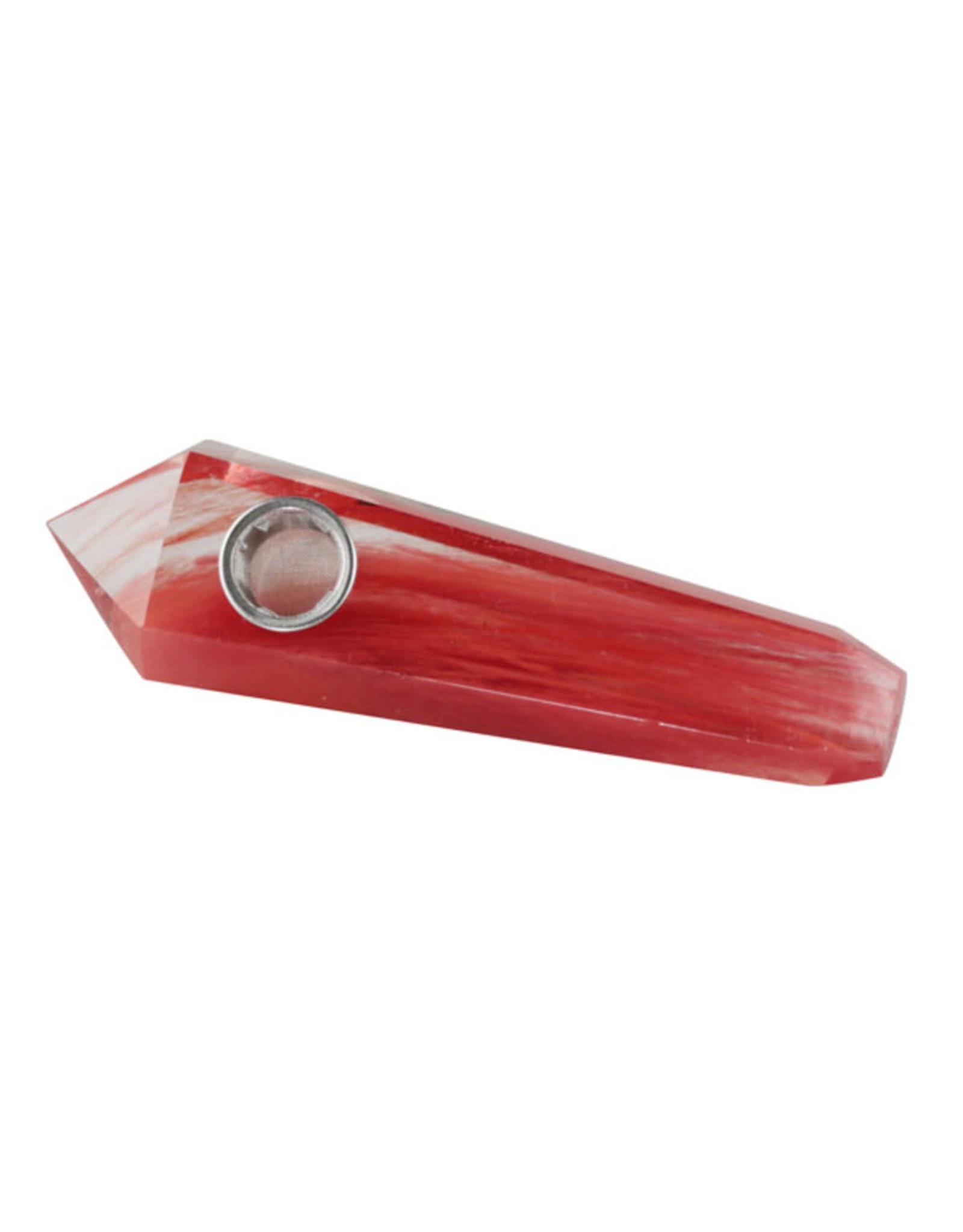 Real Gemstone Hand Pipes  - Red Crystal
