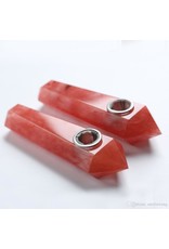 Real Gemstone Hand Pipes  - Red Crystal