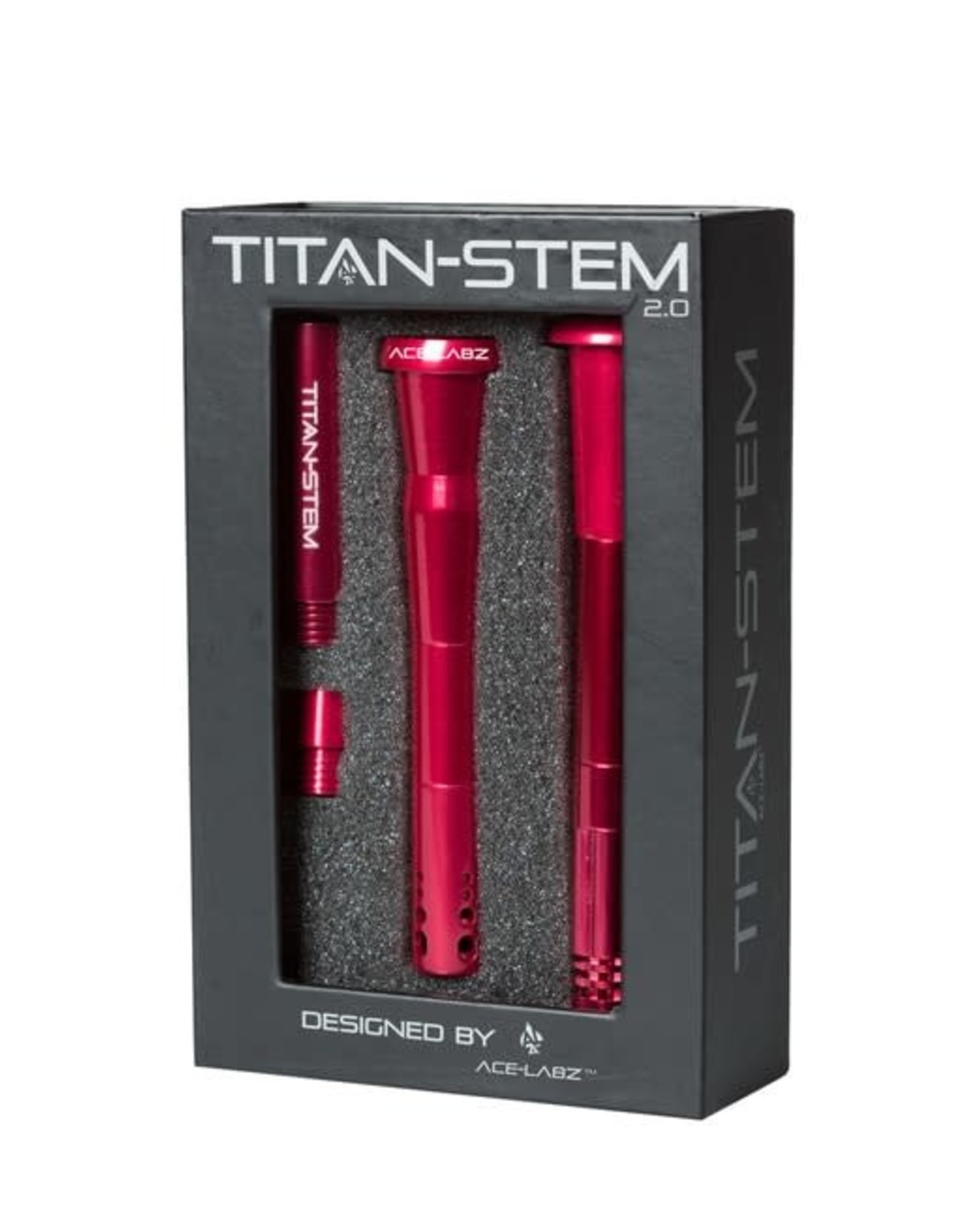 ace-labz Titan-Stem 3.0 Aluminum Metal Adjustable Length Downstem Red