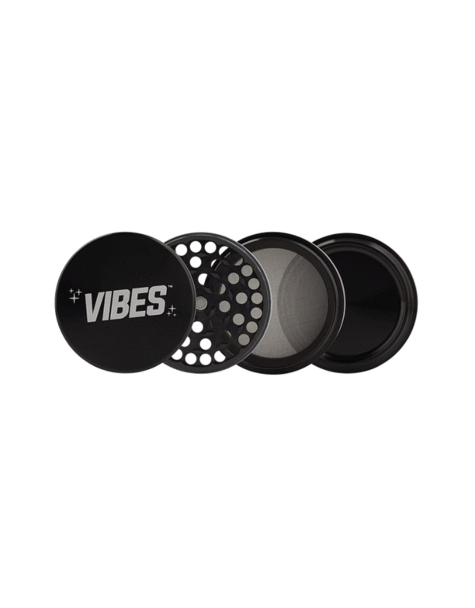 Vibes Papers Vibes Aluminum 4pc grinder 2.5" Black