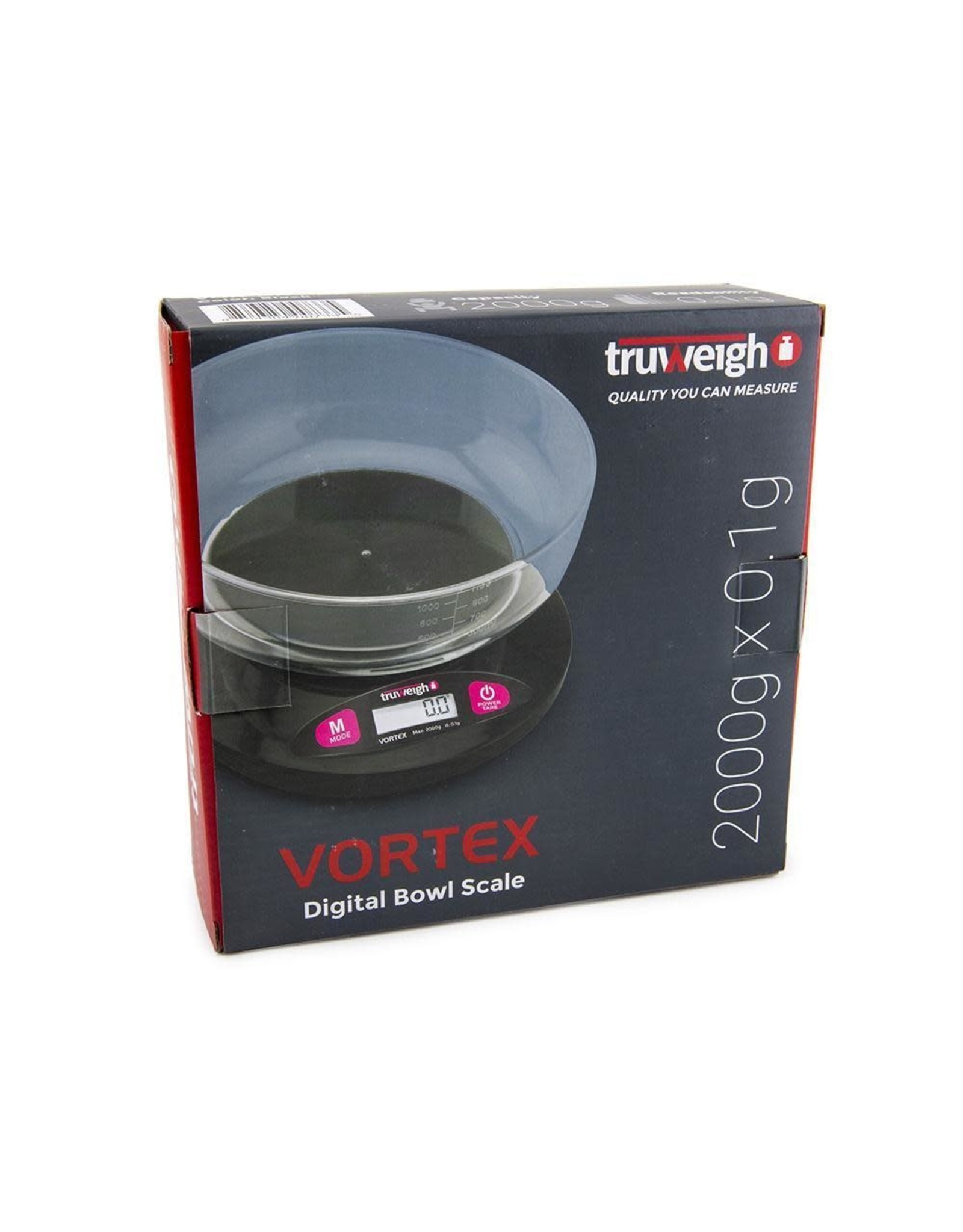 Truweigh Vortex Digital Kitchen Bowl Scale - 2000g x 0.1g - Black