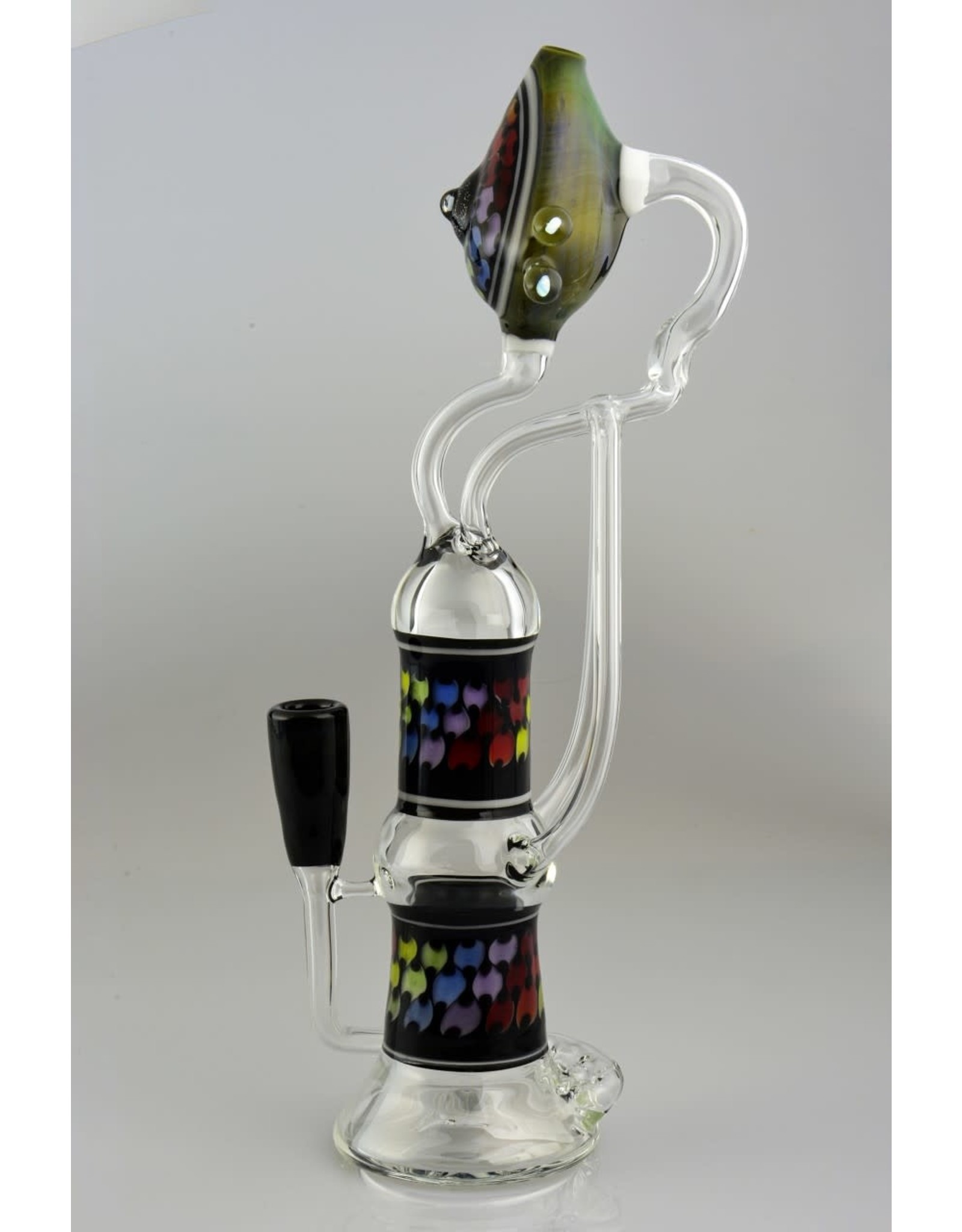 Gher Glass Gher Glass Engris Pattern Recycler With 5 opals Rig