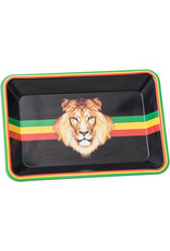 Pulsar Mini Metal Rolling Tray - 7"x5" - Rasta Lion
