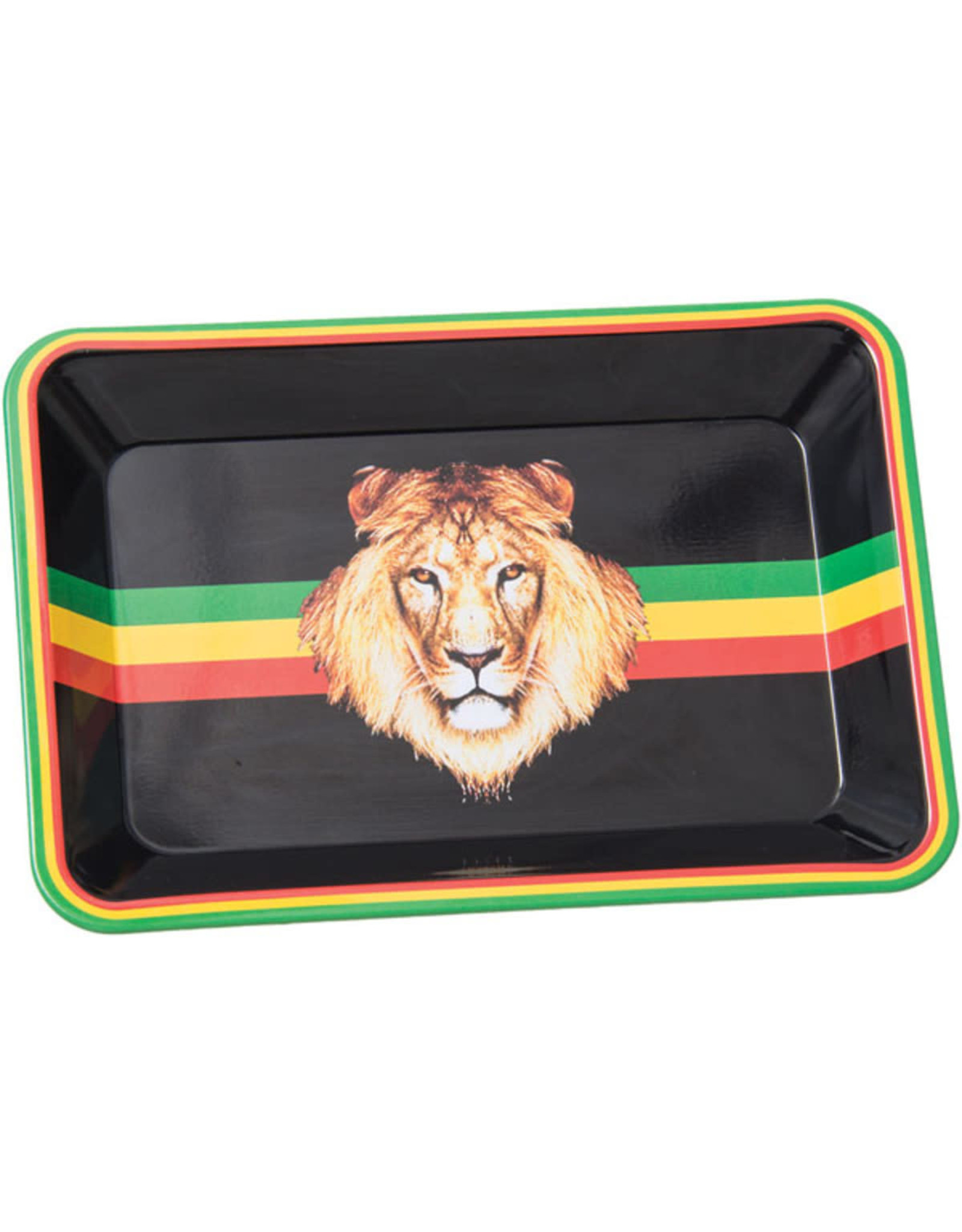 Mini Metal Rolling Tray - 7"x5" - Rasta Lion