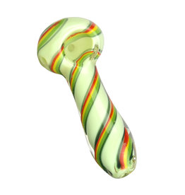 Green Rasta Twist Spoon Pipe - 3.75"