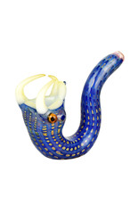 Fanged Blue Snake Glass Pipe - 5"