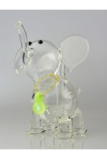 Large Clear Elephant With Chain And Pendant