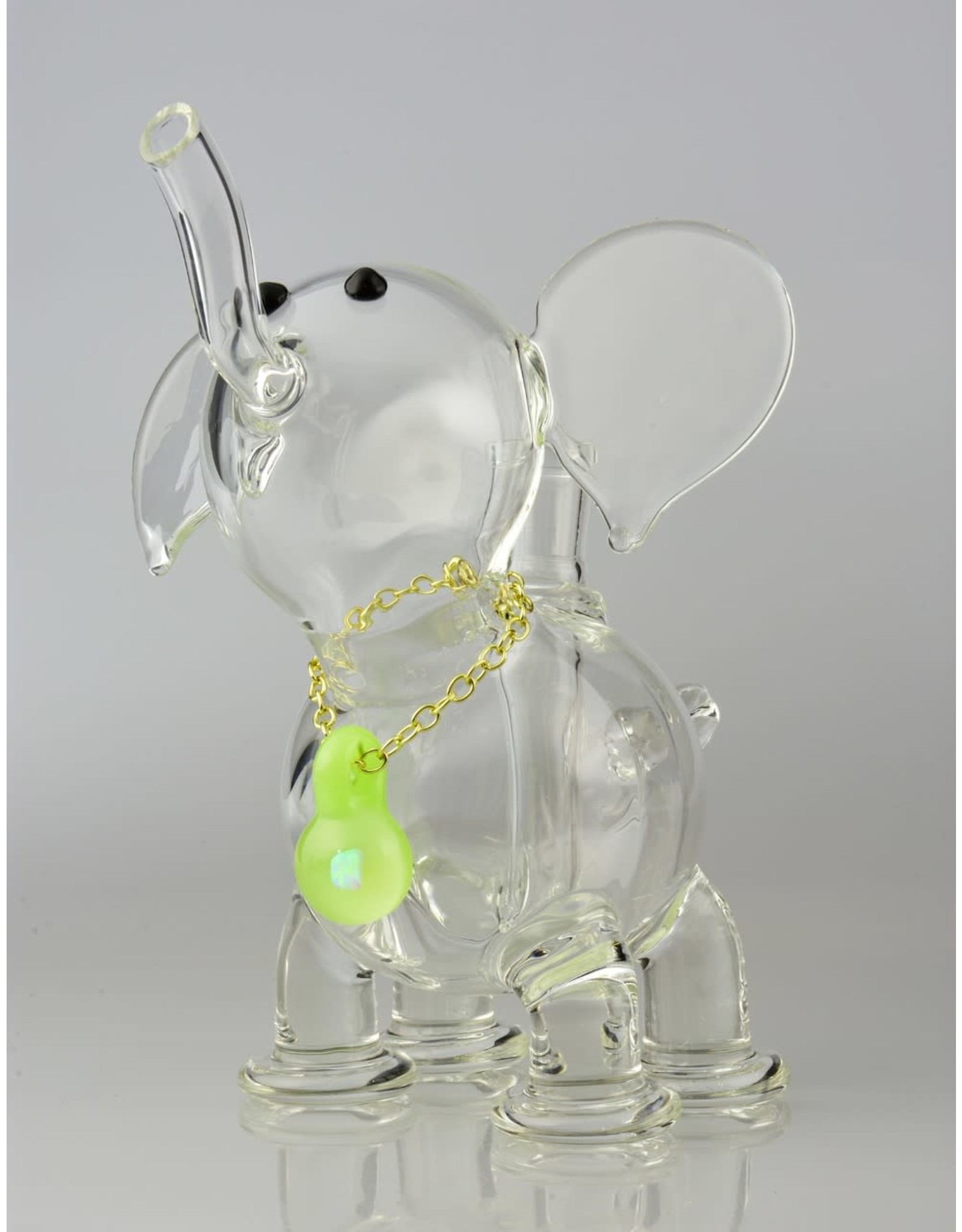 flame princess Large Clear Elephant With Chain And Pendant