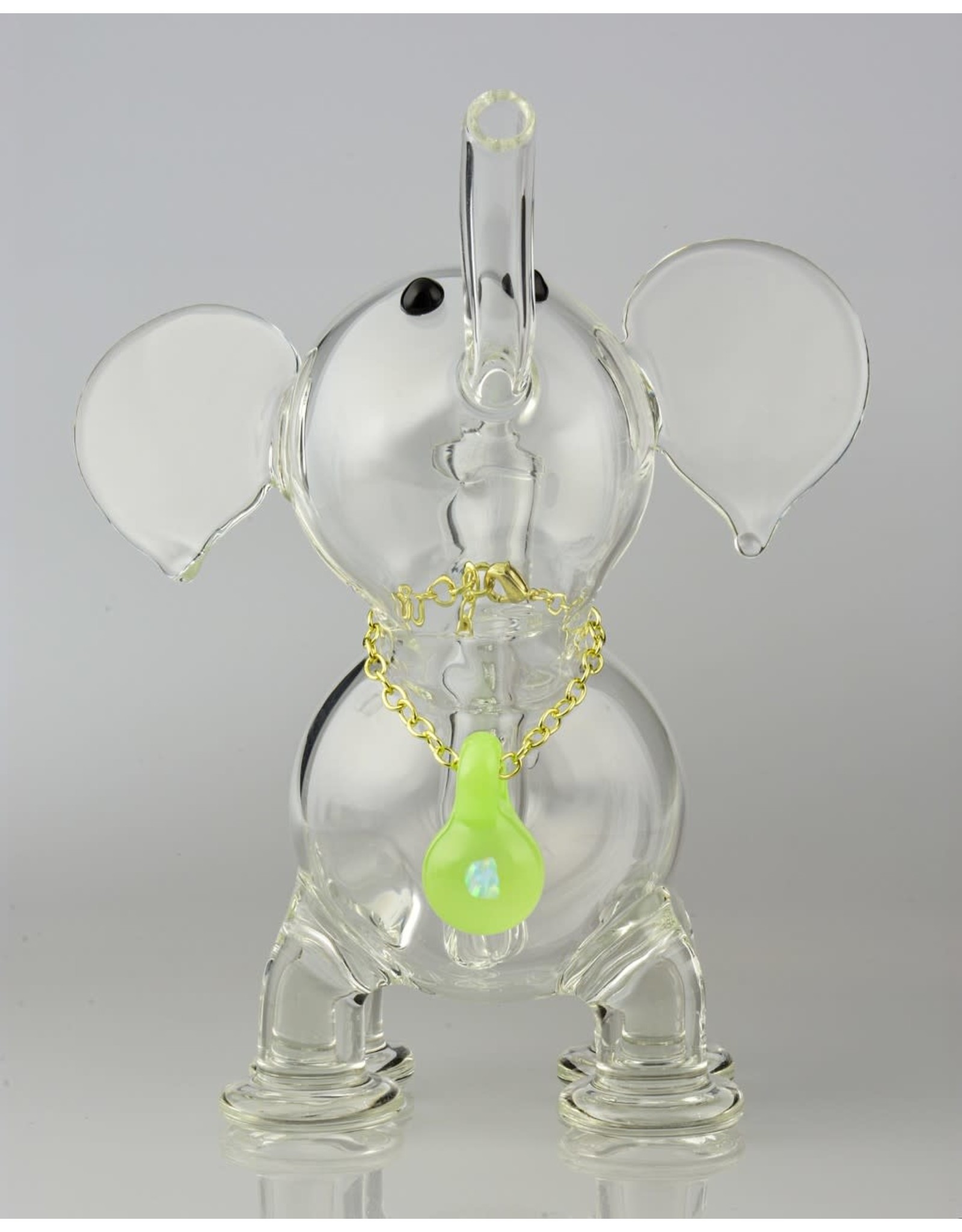 flame princess Large Clear Elephant With Chain And Pendant