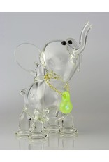 flame princess Large Clear Elephant With Chain And Pendant