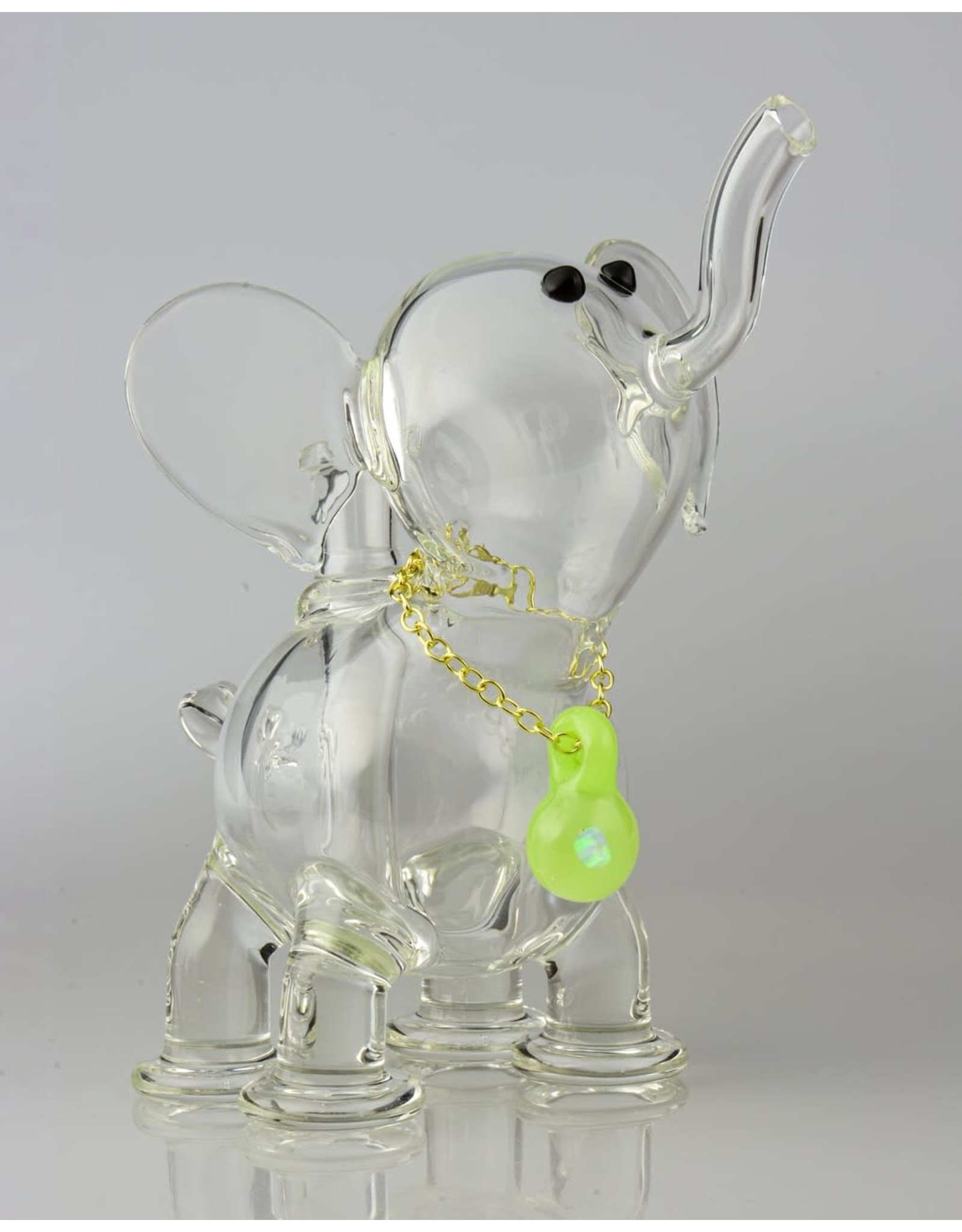 flame princess Large Clear Elephant With Chain And Pendant