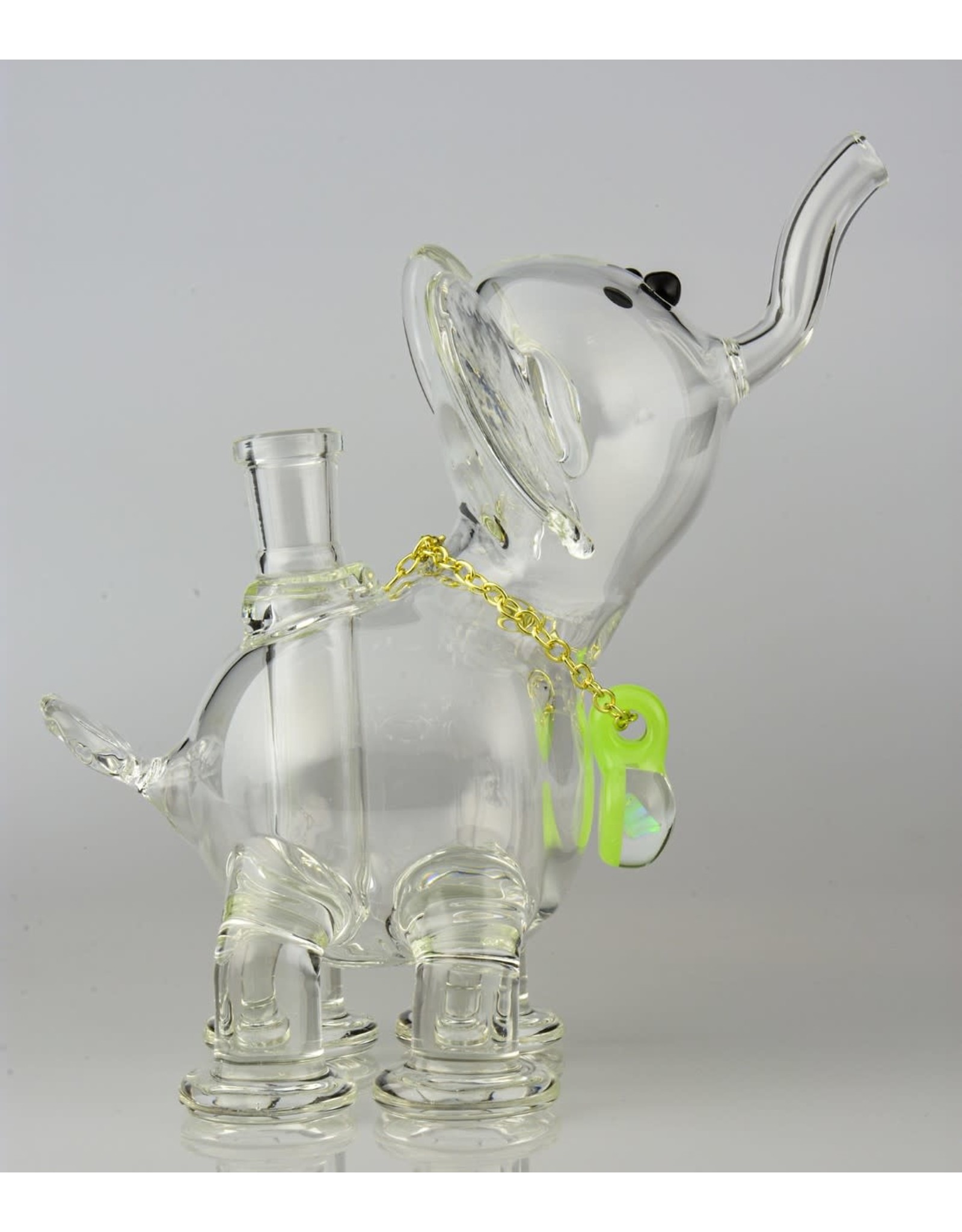 flame princess Large Clear Elephant With Chain And Pendant