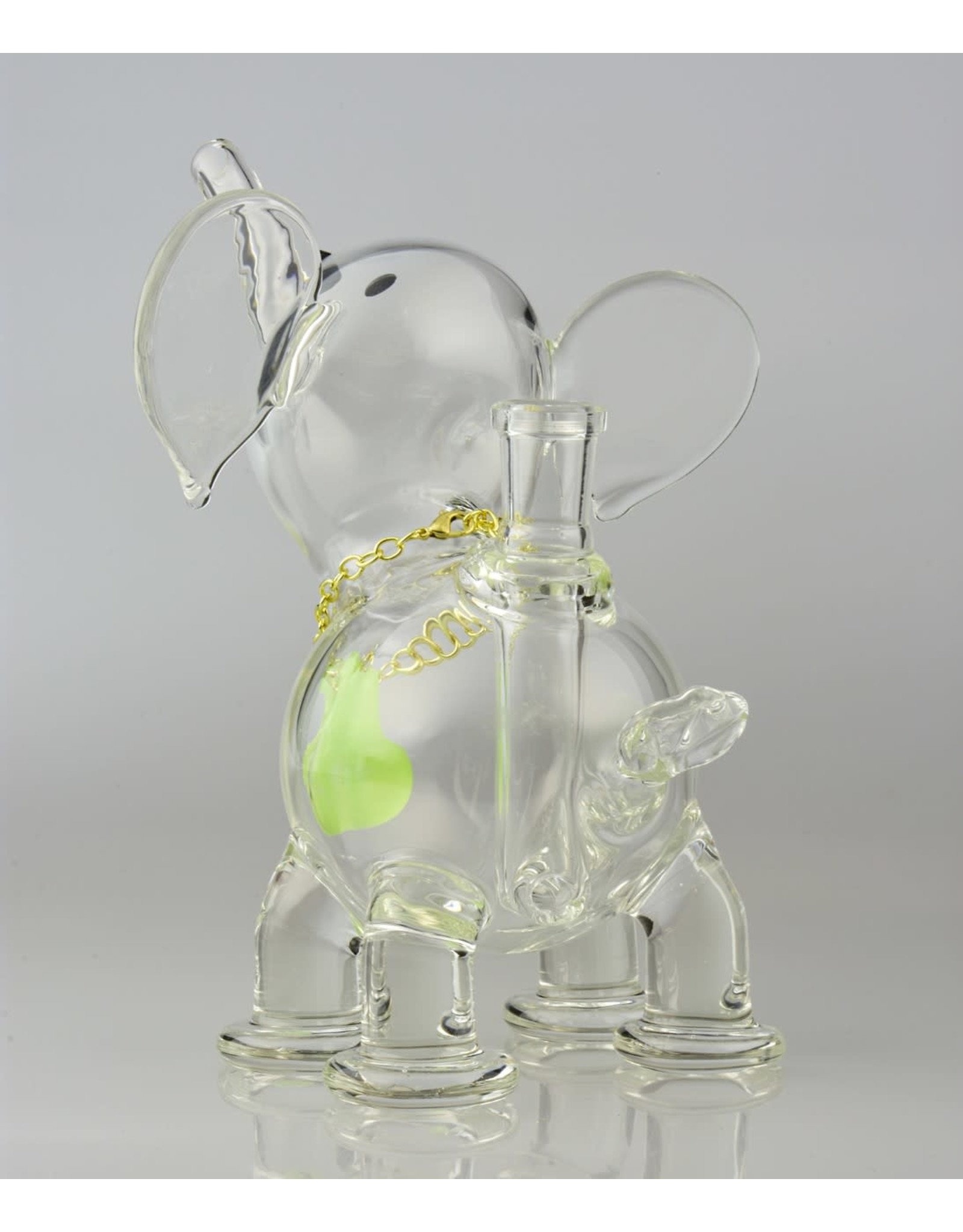 flame princess Large Clear Elephant With Chain And Pendant