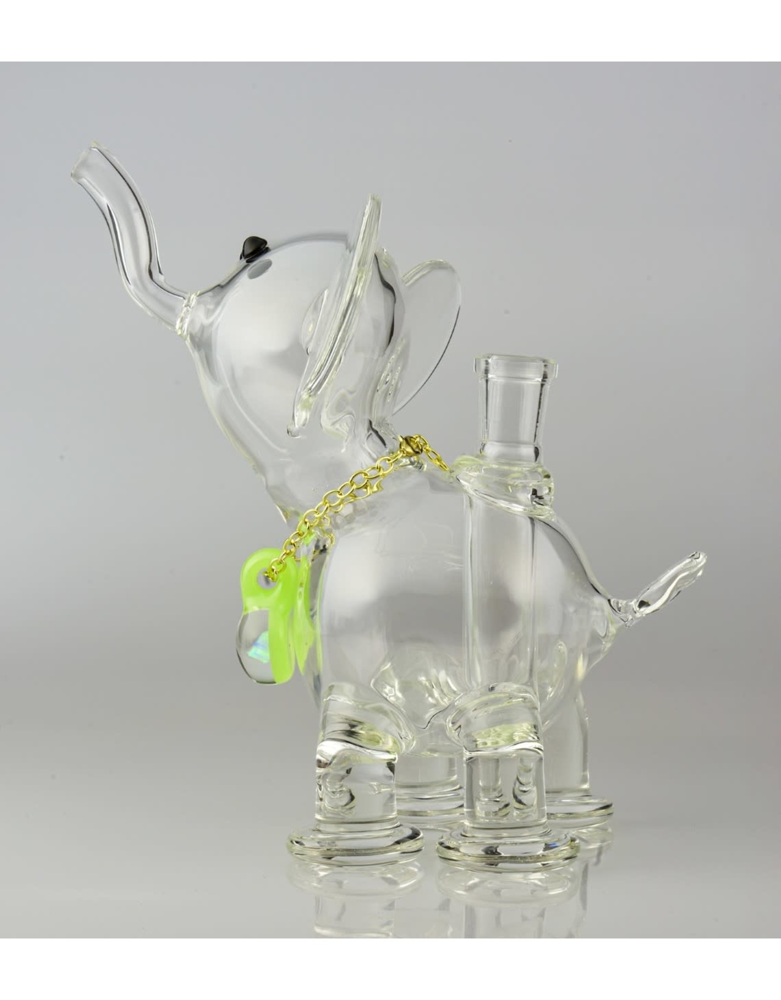 flame princess Large Clear Elephant With Chain And Pendant